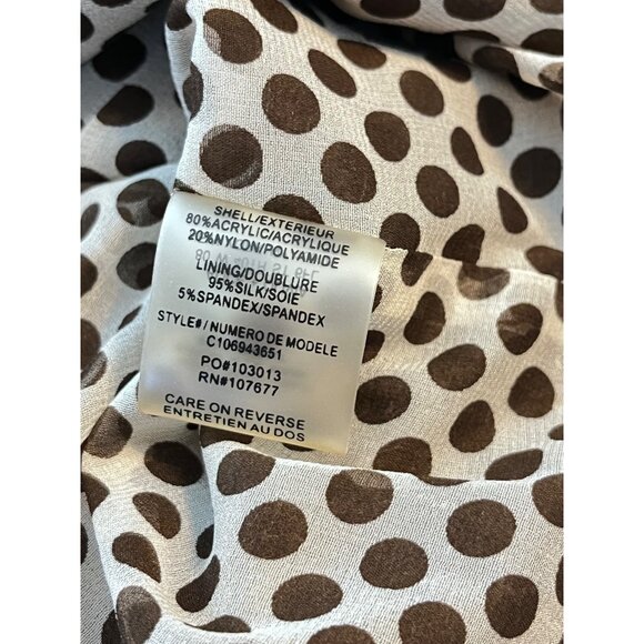 Alice + Olivia Sequined Brown Sweater Top Silk Lined Polka Dot Button Down Blous - Picture 7 of 8